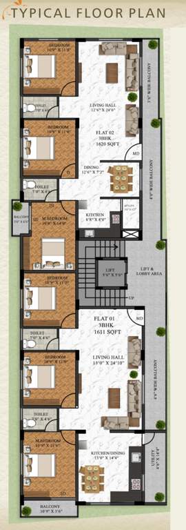  indraprastha PJC Indraprastha Cluster Plan from 1st to 4th Floor