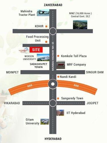  vakruthi-infra-woxen-valley Location Plan