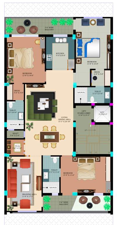  ultra luxury builder floor Ultra Luxury Builder Floor Cluster Plan from 1st to 4th Floor