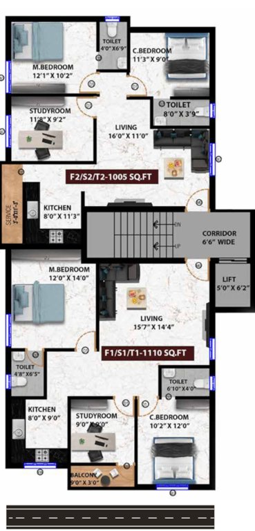  vica Vica Cluster Plan from 1st to 3rd Floor