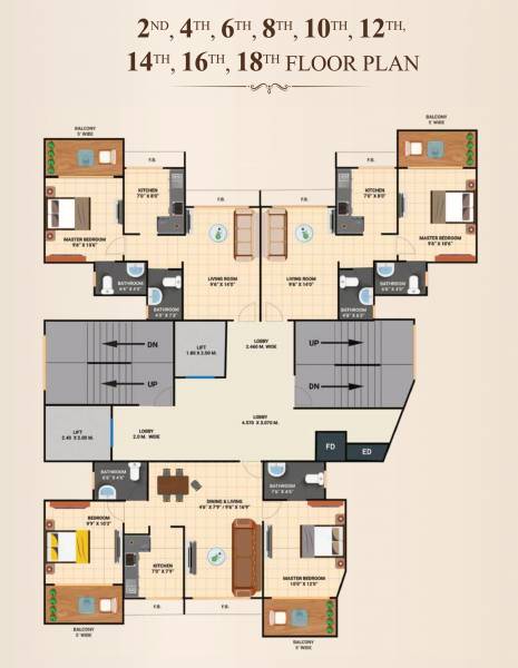  tharwanis-sky-view Sky View Cluster Plan for Even Floor