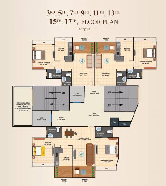  tharwanis-sky-view Sky View Cluster Plan for Odd Floor