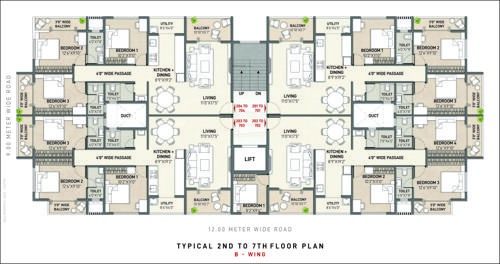  siyaram-avenues Wing B Cluster Plan from 2nd to 7th Floor