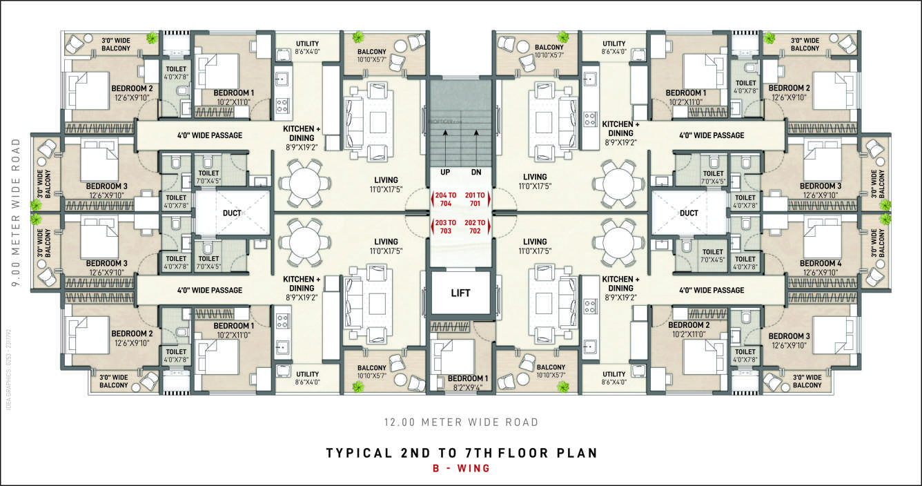  siyaram avenues Wing B Cluster Plan from 2nd to 7th Floor