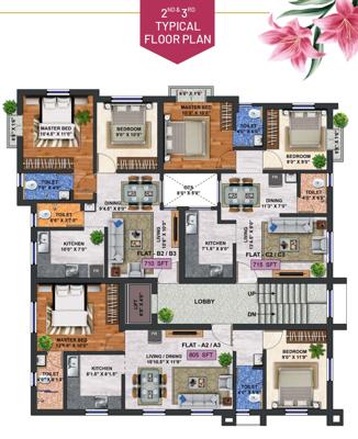  sai-gokulam Sai Gokulam Cluster Plan from 2nd to 3rd Floor