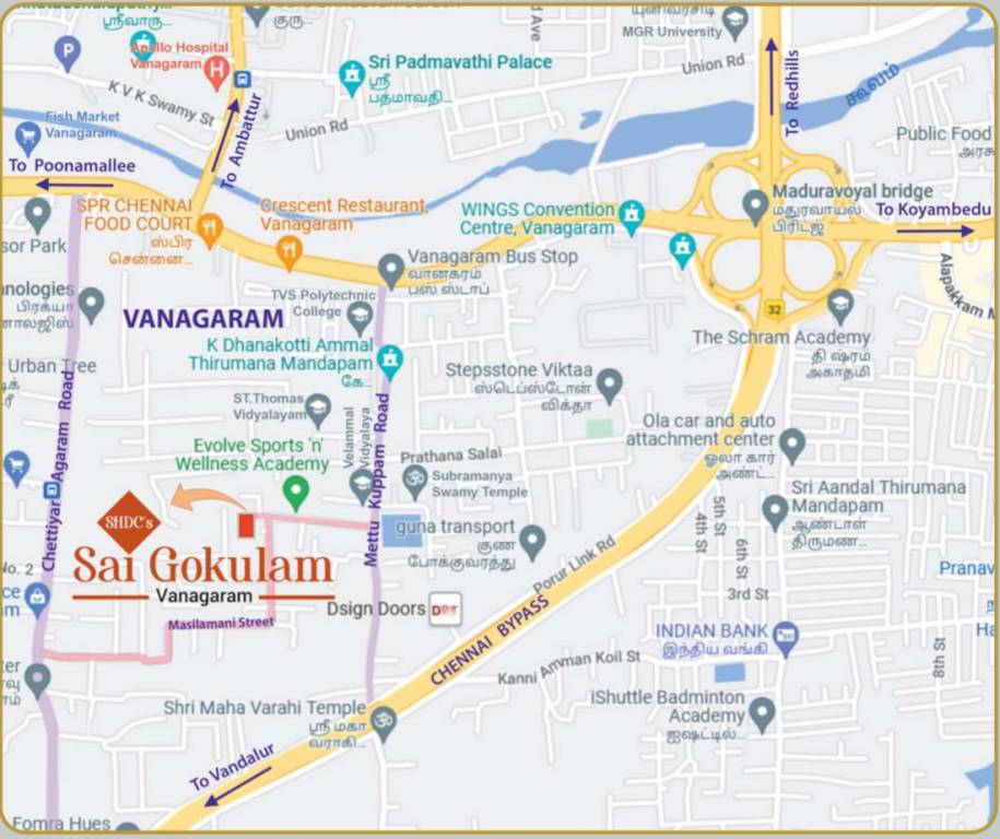  sai gokulam Location Plan