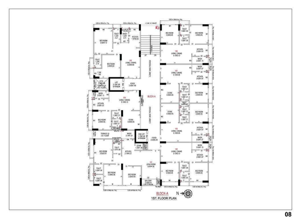  sumeru navkar Block A Cluster Plan for 1st Floor