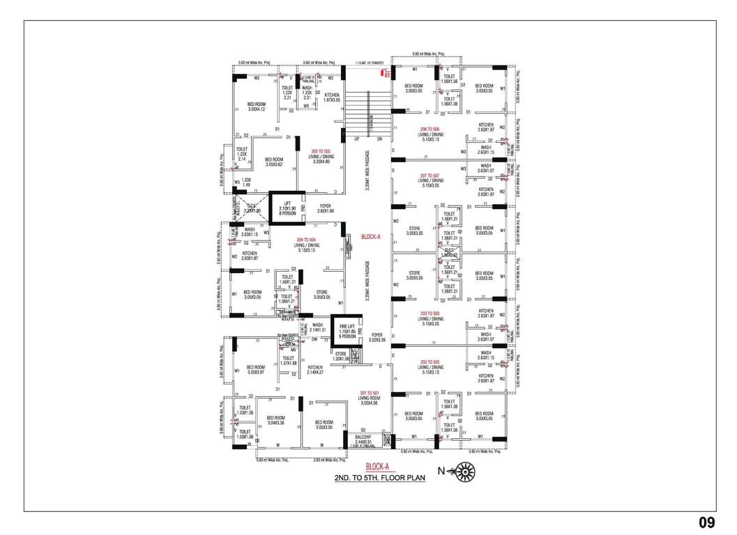  sumeru navkar Block A Cluster Plan from 2nd to 5th Floor