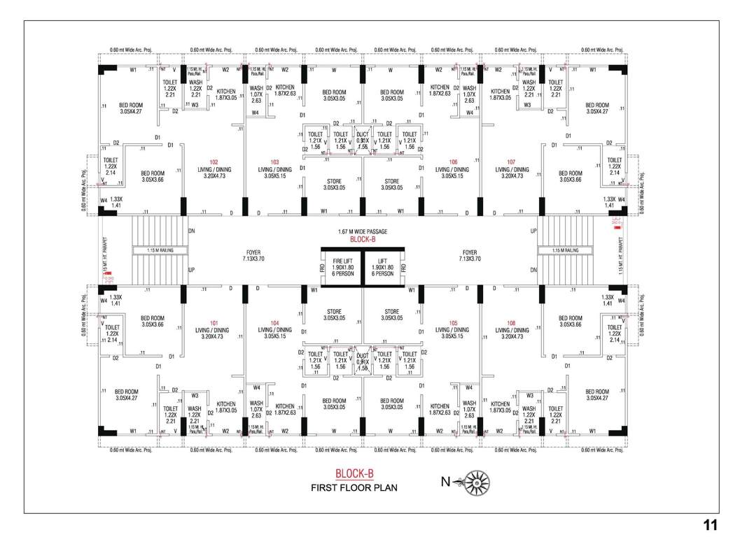  sumeru navkar Block B Cluster Plan for 1st Floor