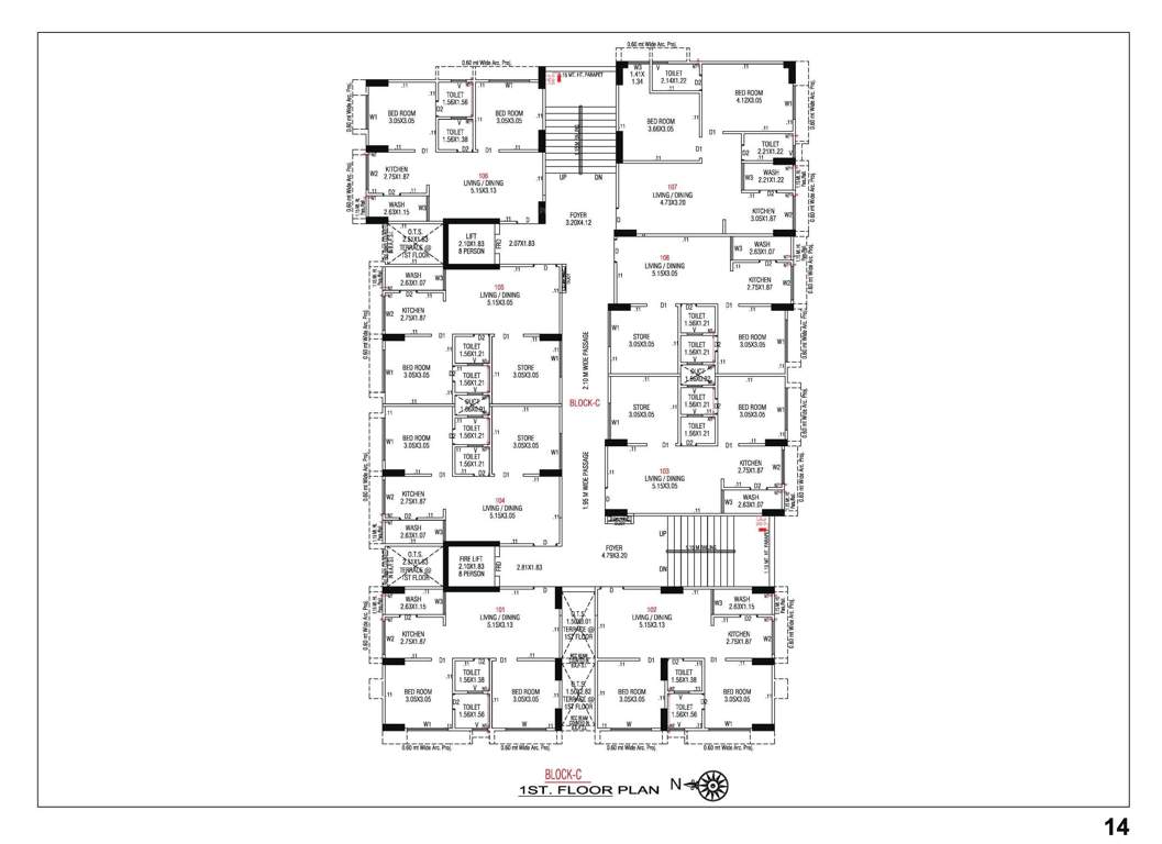  sumeru navkar Block C Cluster Plan for 1st Floor