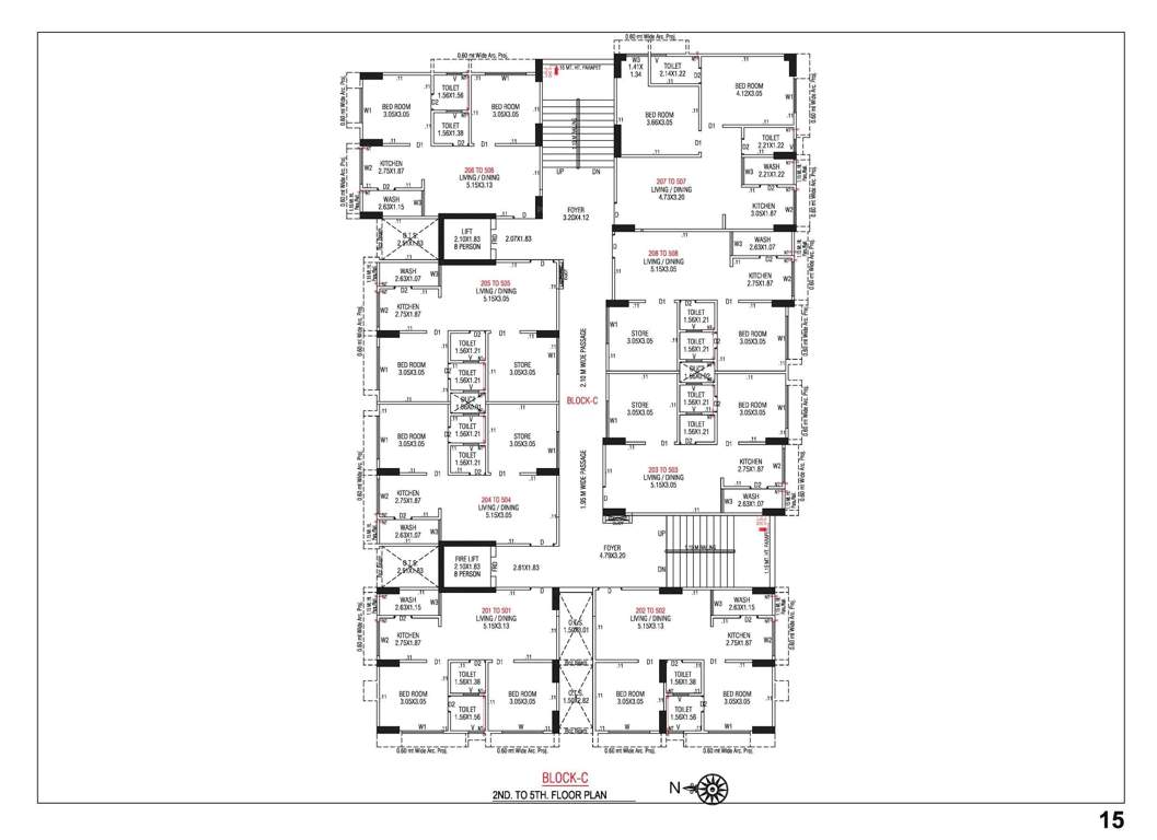  sumeru navkar Block C Cluster Plan from 2nd to 5th Floor