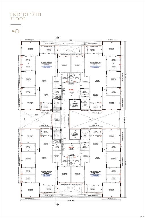  rich Saral Rich Cluster Plan from 2nd to 13th Floor