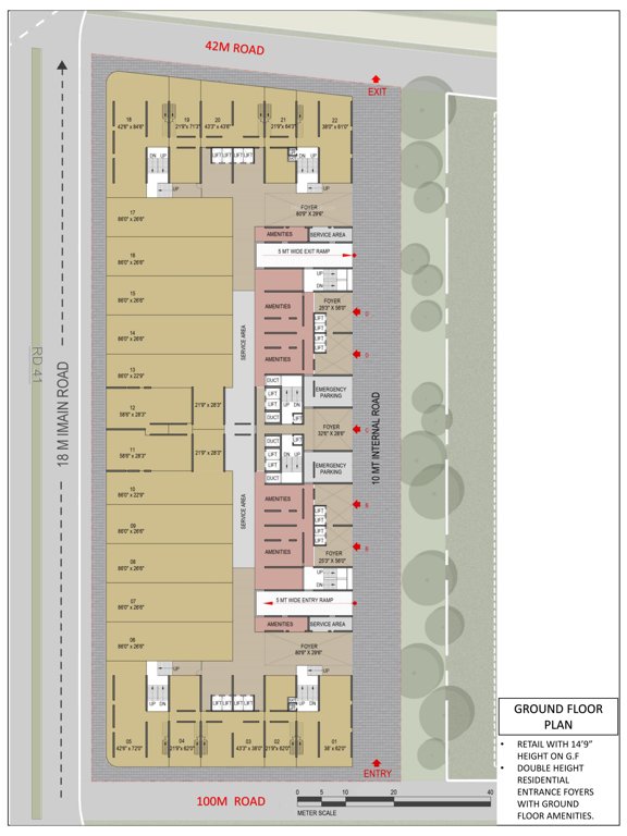 new launch gift city Block A Cluster Plan for ground Floor