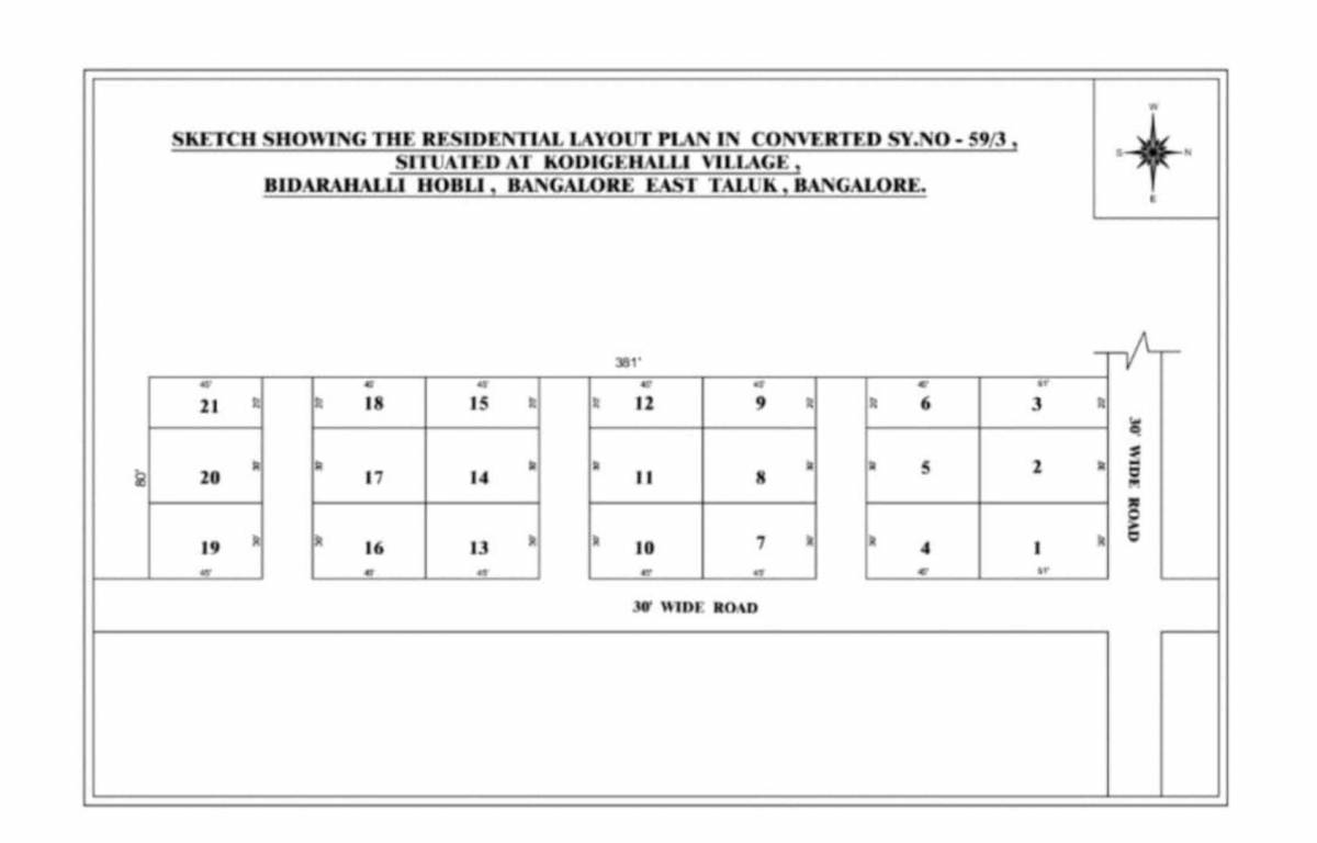  kodigehalli residential layout Layout Plan