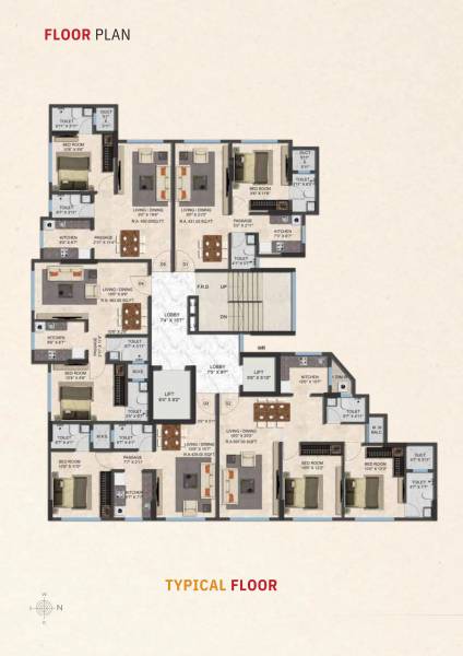  ranbir-heights Ranbir Heights Cluster Plan for Typical Floor