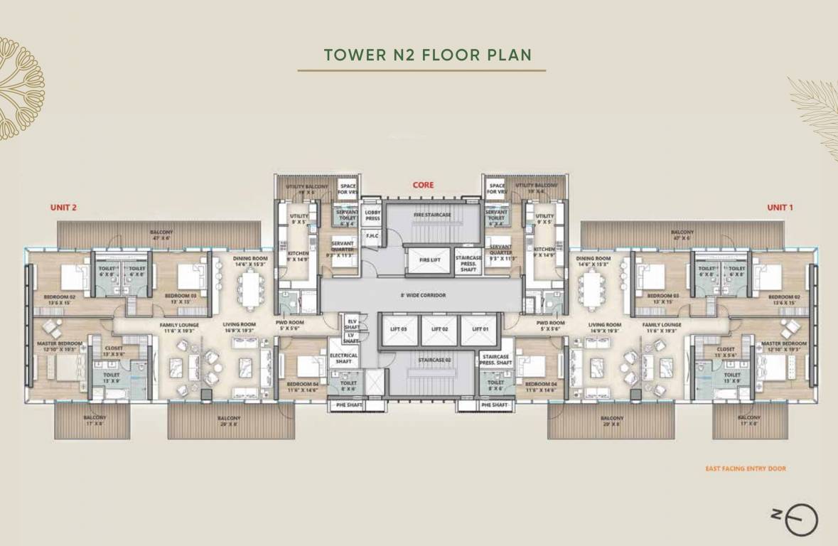  the manor Tower 2 Typical Floor Cluster Plan