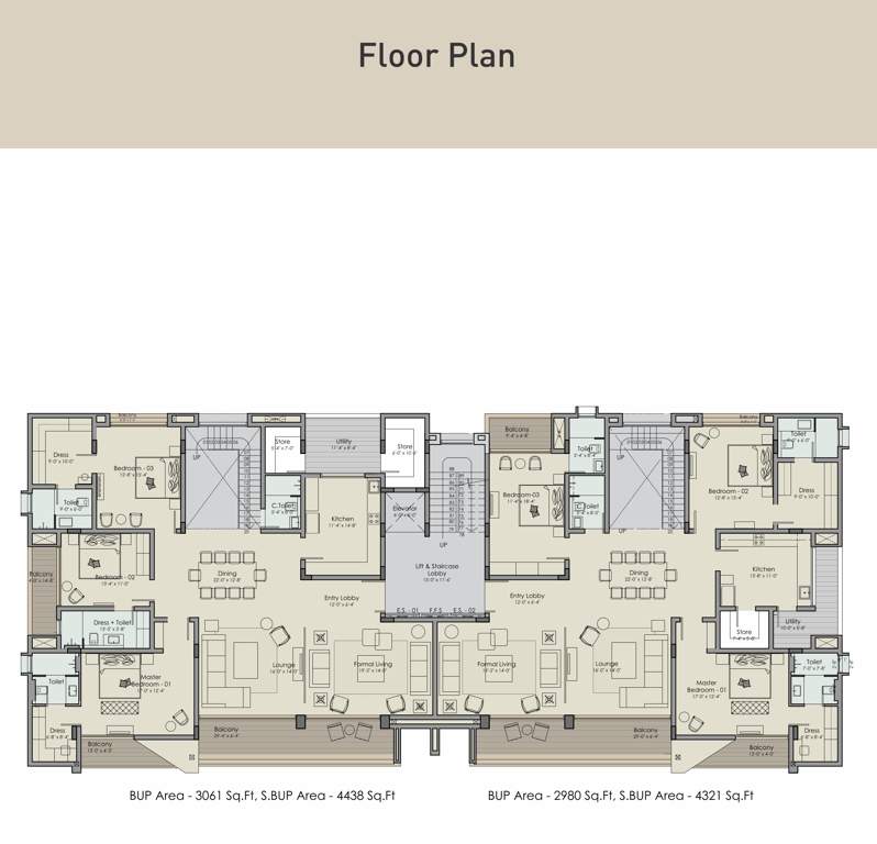  grand Grand Cluster Plan from 1st to 4th Floor