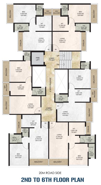  mahadev Rudra Mahadev Cluster Plan from 2nd to 6th Floor