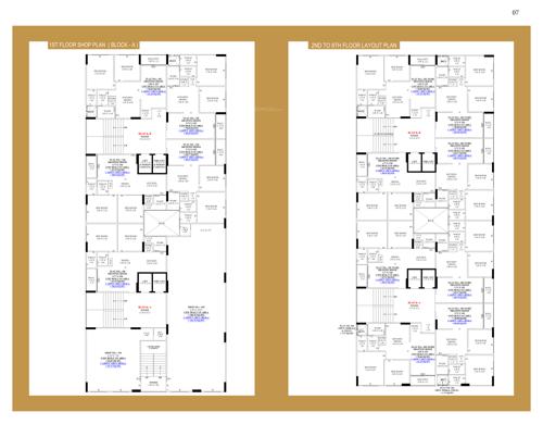  shubham-lake-view Block A And B Cluster Plan from 1st to 8th Floor