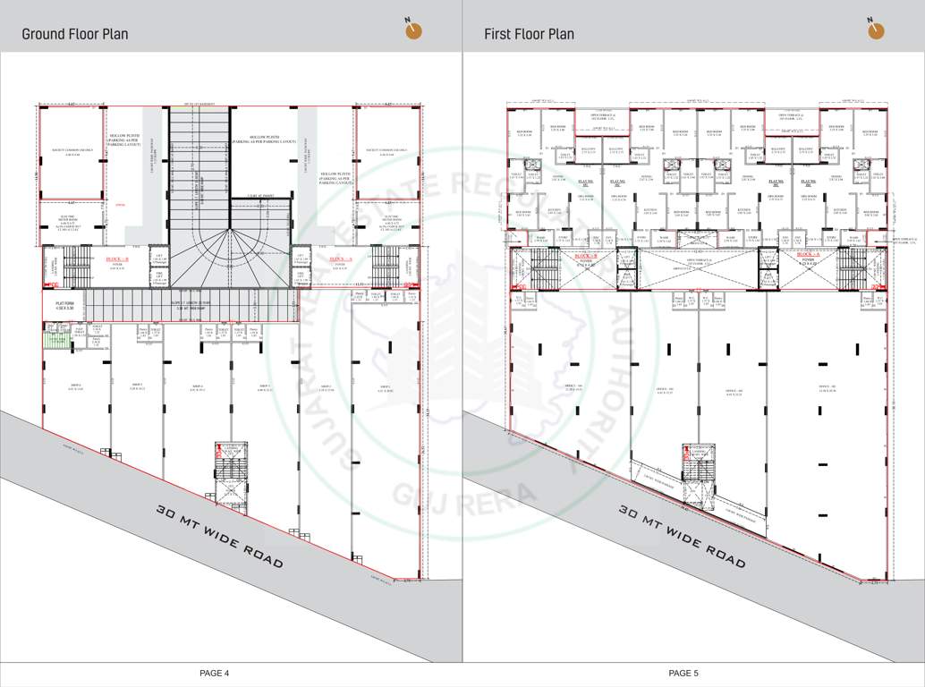  omkara skyline Block A And B Cluster Plan from ground to 1st Floor