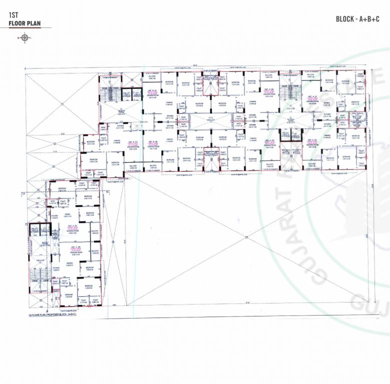  serene heights Block A B And C Cluster Plan for 1st Floor