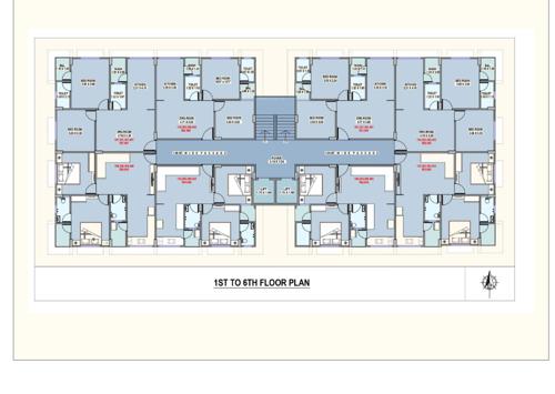  united-tower Building A Cluster Plan from 1st to 6th Floor