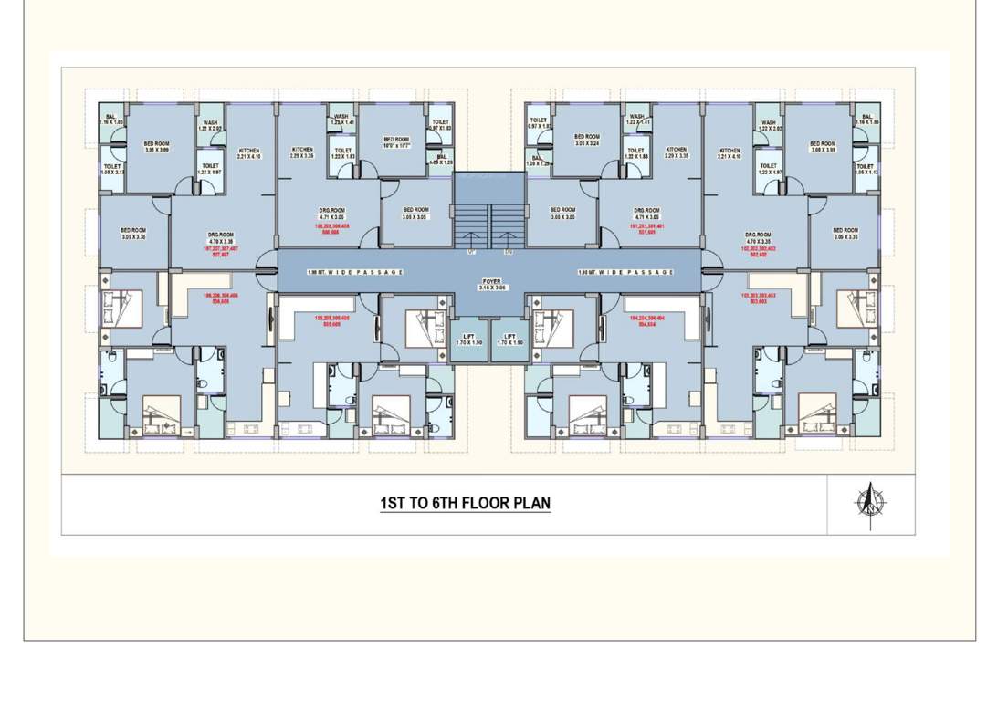  united tower Building A Cluster Plan from 1st to 6th Floor