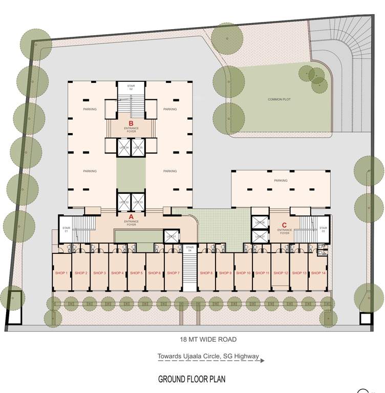  dwarka Block A B And C Cluster Plan for ground Floor