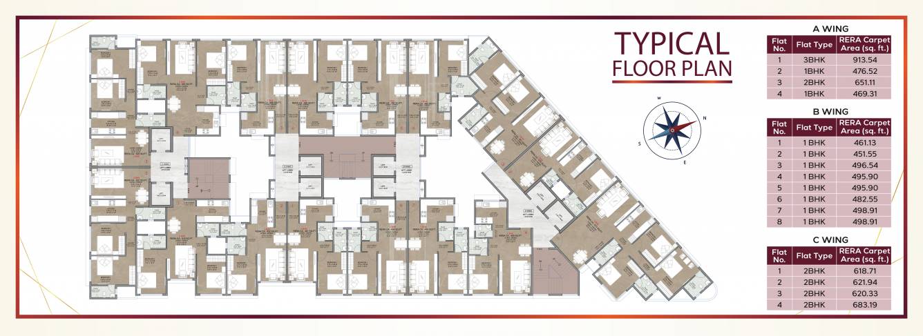  pride Pride Cluster Plan for Typical Floor