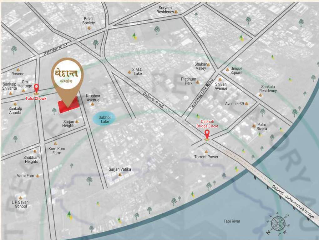 vedant bunglows Location Plan