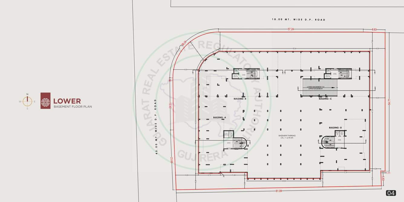  prayosha gold Block A, Block B, Block C, Block D Lower Basement Cluster Plan