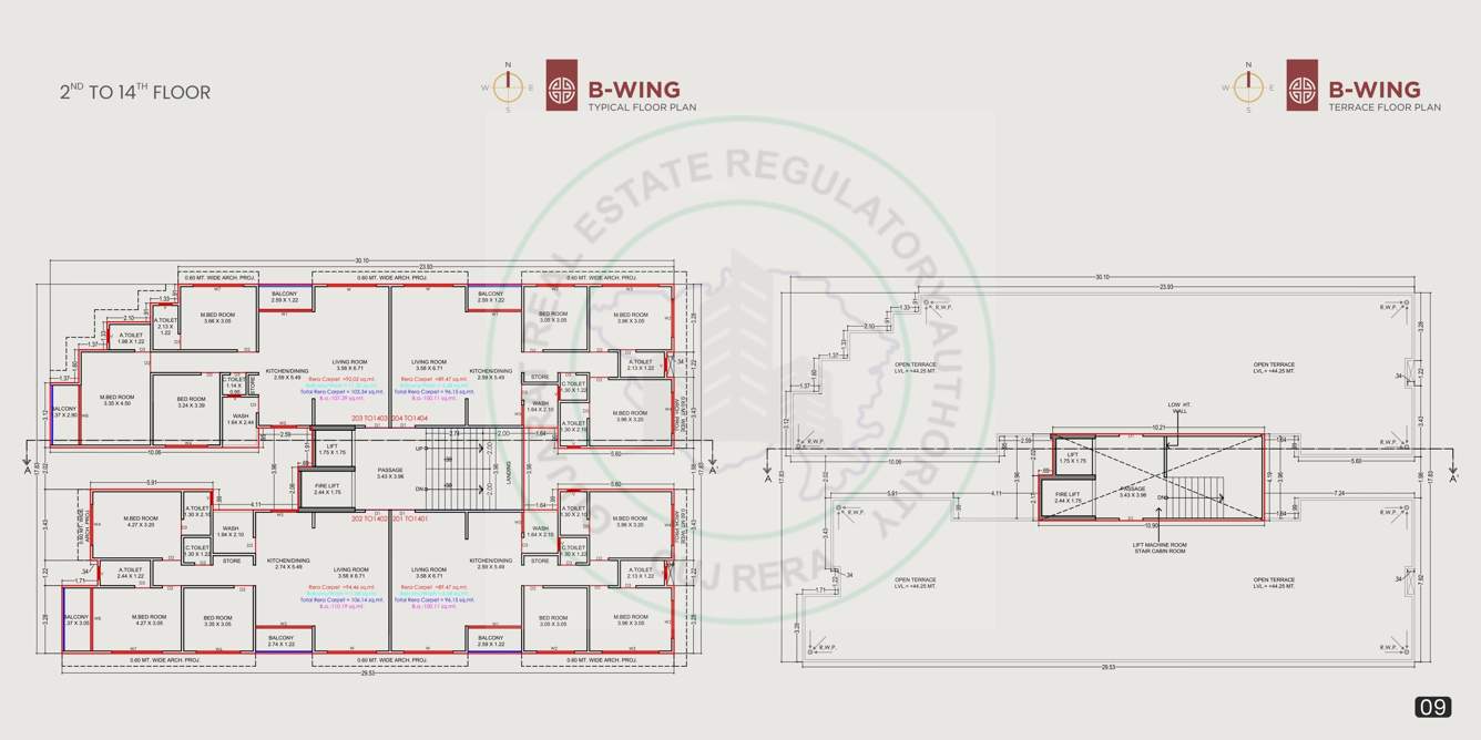  prayosha gold Block B Cluster Plan from 2nd to 14th Floor