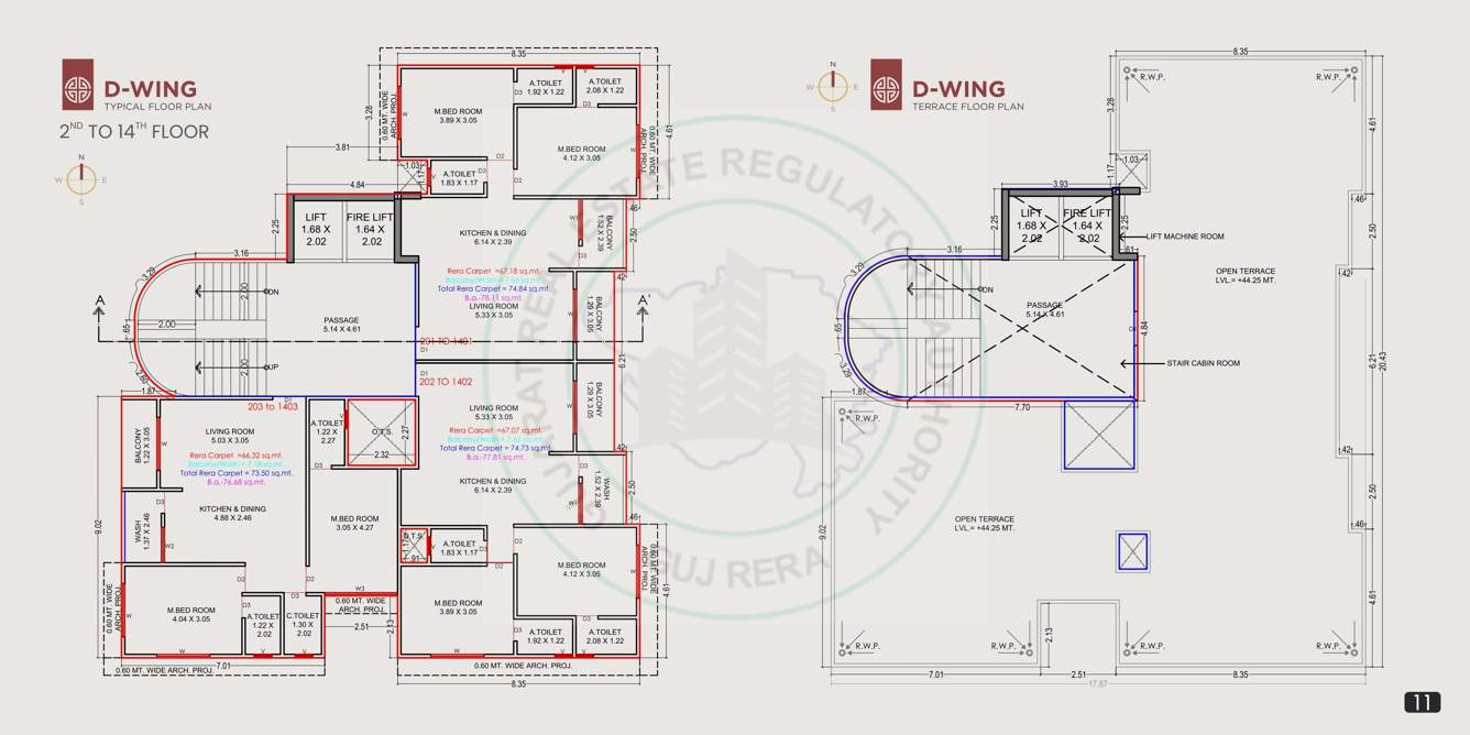  prayosha gold Block D Cluster Plan from 2nd to 14th Floor