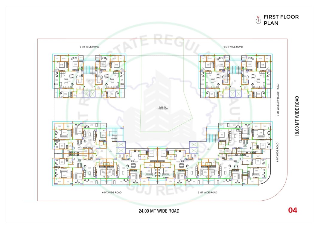  kiara legacy Block A, Block B, Block C, Block D Cluster Plan for 1st Floor