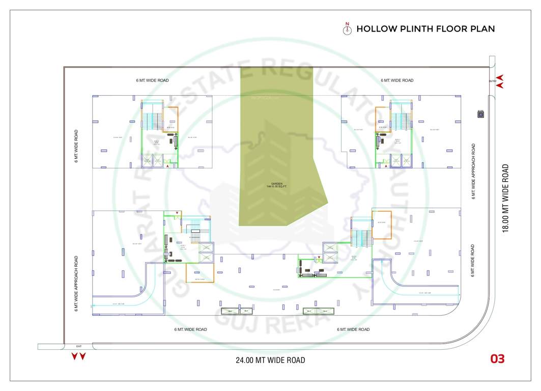  kiara legacy Block A, Block B, Block C, Block D Cluster Plan for ground Floor