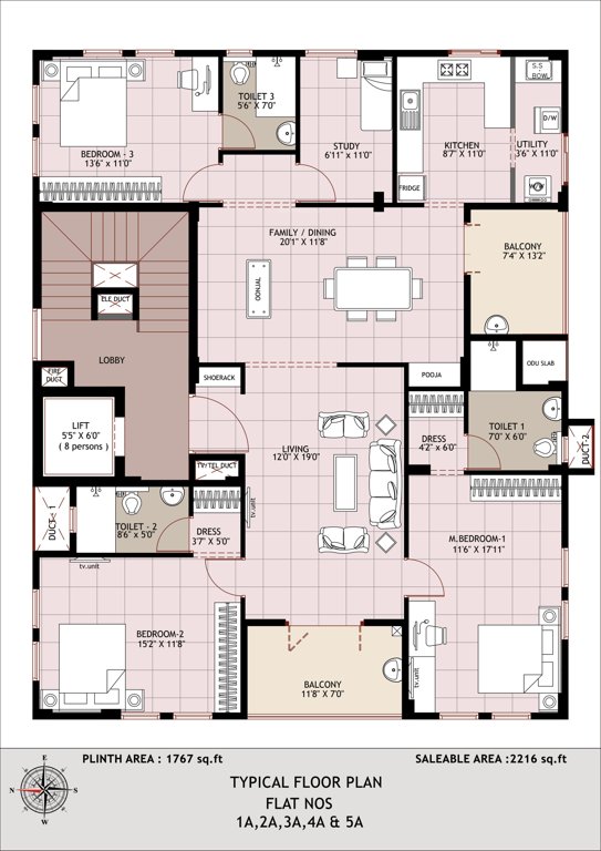  lakshmi Lakshmi Cluster Plan from 1st to 5th Floor