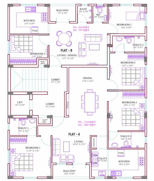  rangavilasam Rangavilasam Cluster Plan for 1st Floor