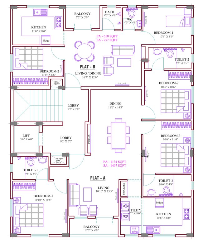  rangavilasam Rangavilasam Cluster Plan for 1st Floor