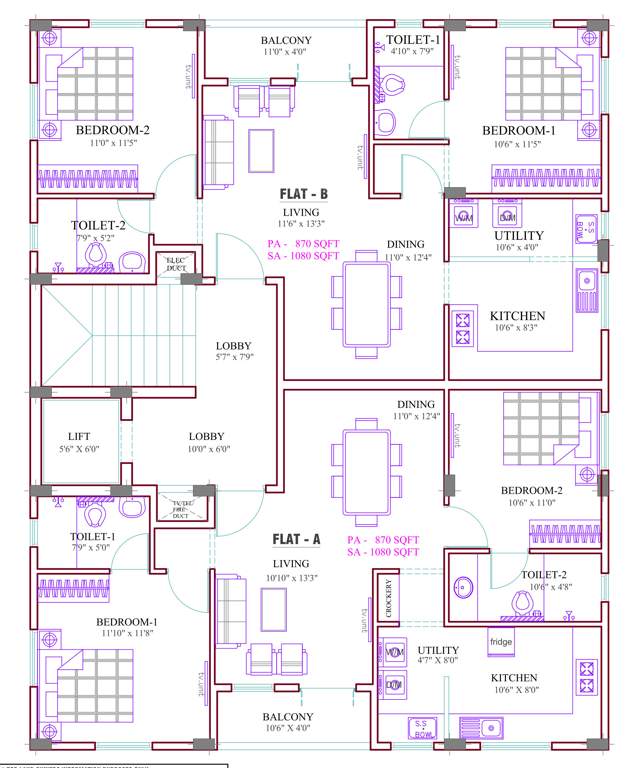  rangavilasam Rangavilasam Cluster Plan from 2nd to 5th Floor