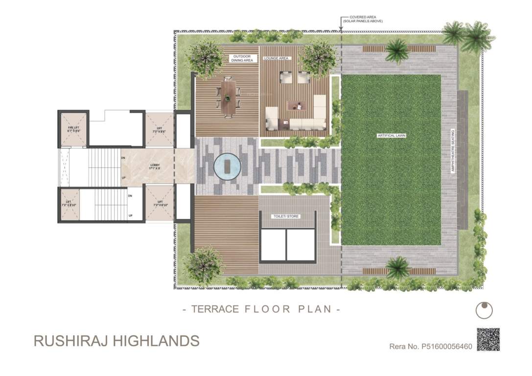  rushiraj highlands Rushiraj Highlands Apartment Cluster Plan for Terrace Floor
