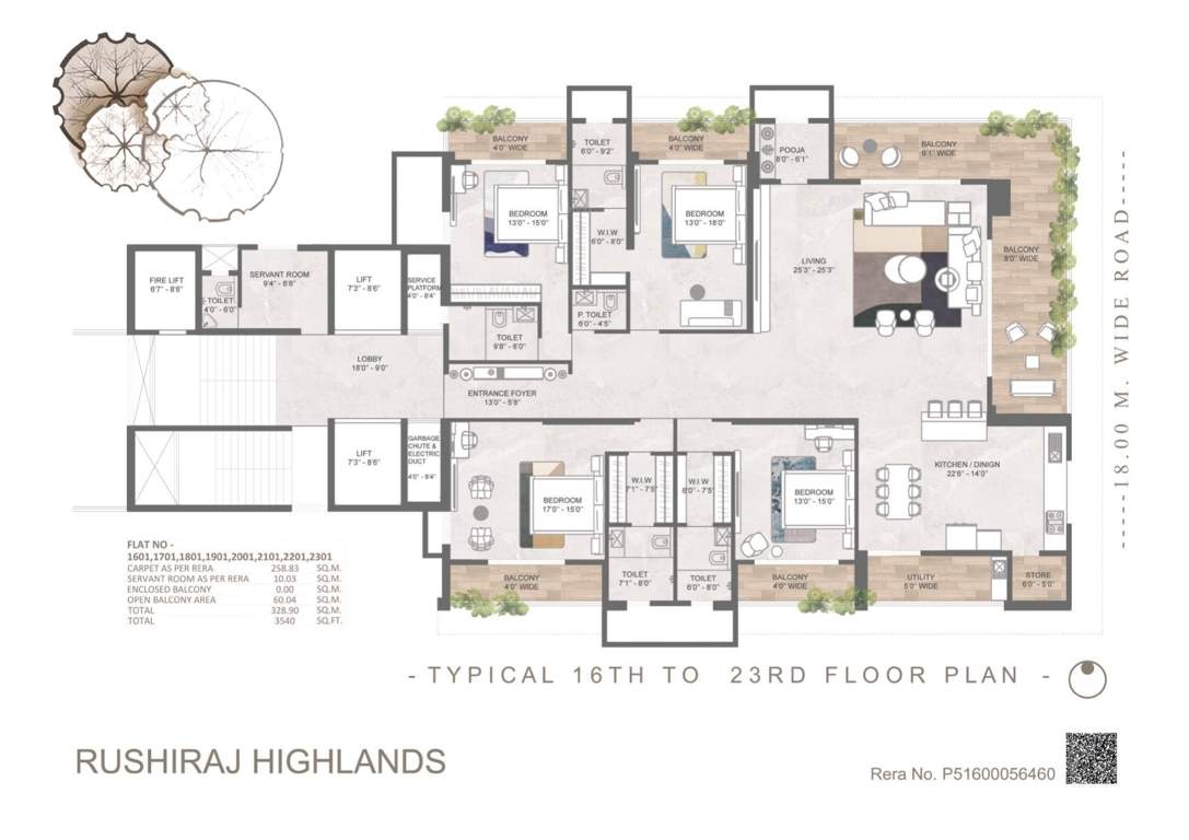  rushiraj highlands Rushiraj Highlands Apartment Cluster Plan from 16th to 23th Floor