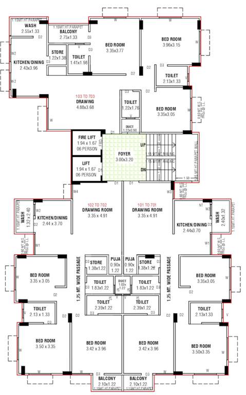  bansidhar appartment Bansidhar Appartment Cluster Plan from 1st to 7th Floor
