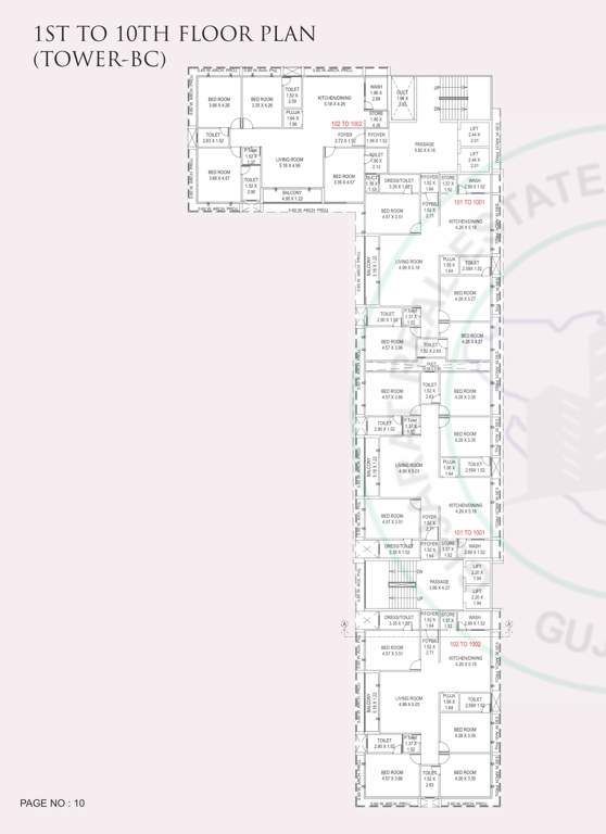  kishan antilia Block B&C Cluster Plan from 1st to 10th Floor