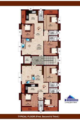  sri-sai-enclave Sri Sai Enclave Cluster Plan from 1st to 3rd Floor