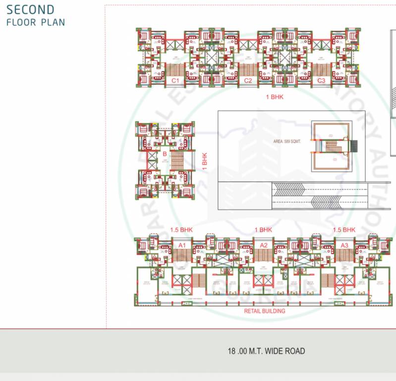  samanvay A1, A2, A3, B, C1, C2, C3  Cluster Plan For 2nd Floor