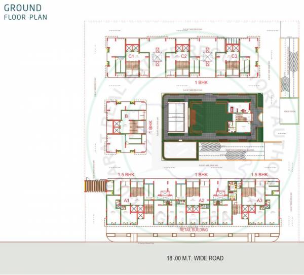  samanvay A1, A2, A3, B, C1, C2, C3  Ground Cluster Plan
