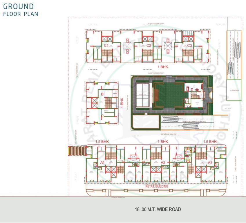  samanvay A1, A2, A3, B, C1, C2, C3  Ground Cluster Plan