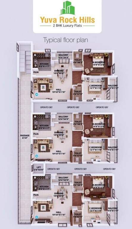  yuva rock hills Yuva Rock Hills Cluster Plan from 1st to 5th Floor