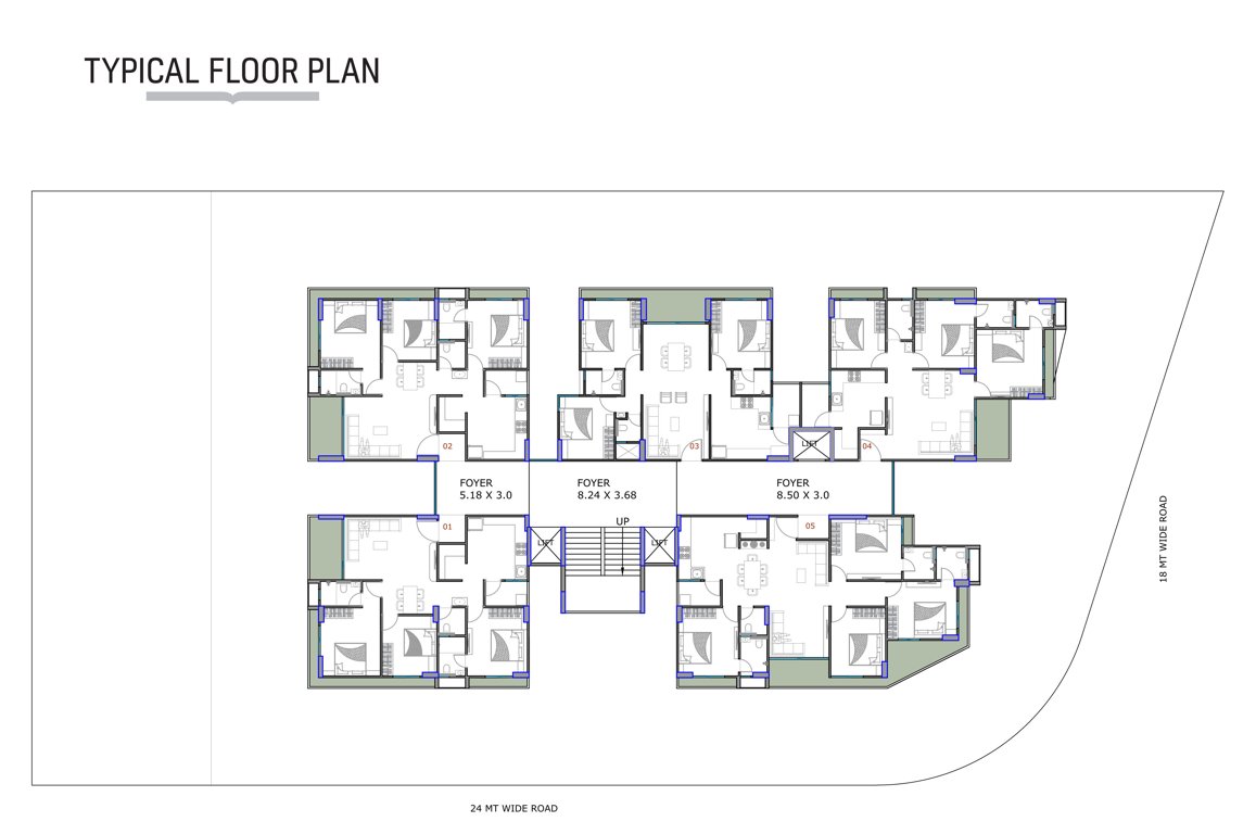  saffron heights A Typical Cluster Plan