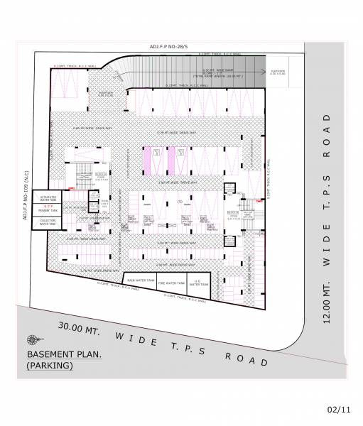  baag-e-rehmat Block A & B Basement Floor Cluster Plan